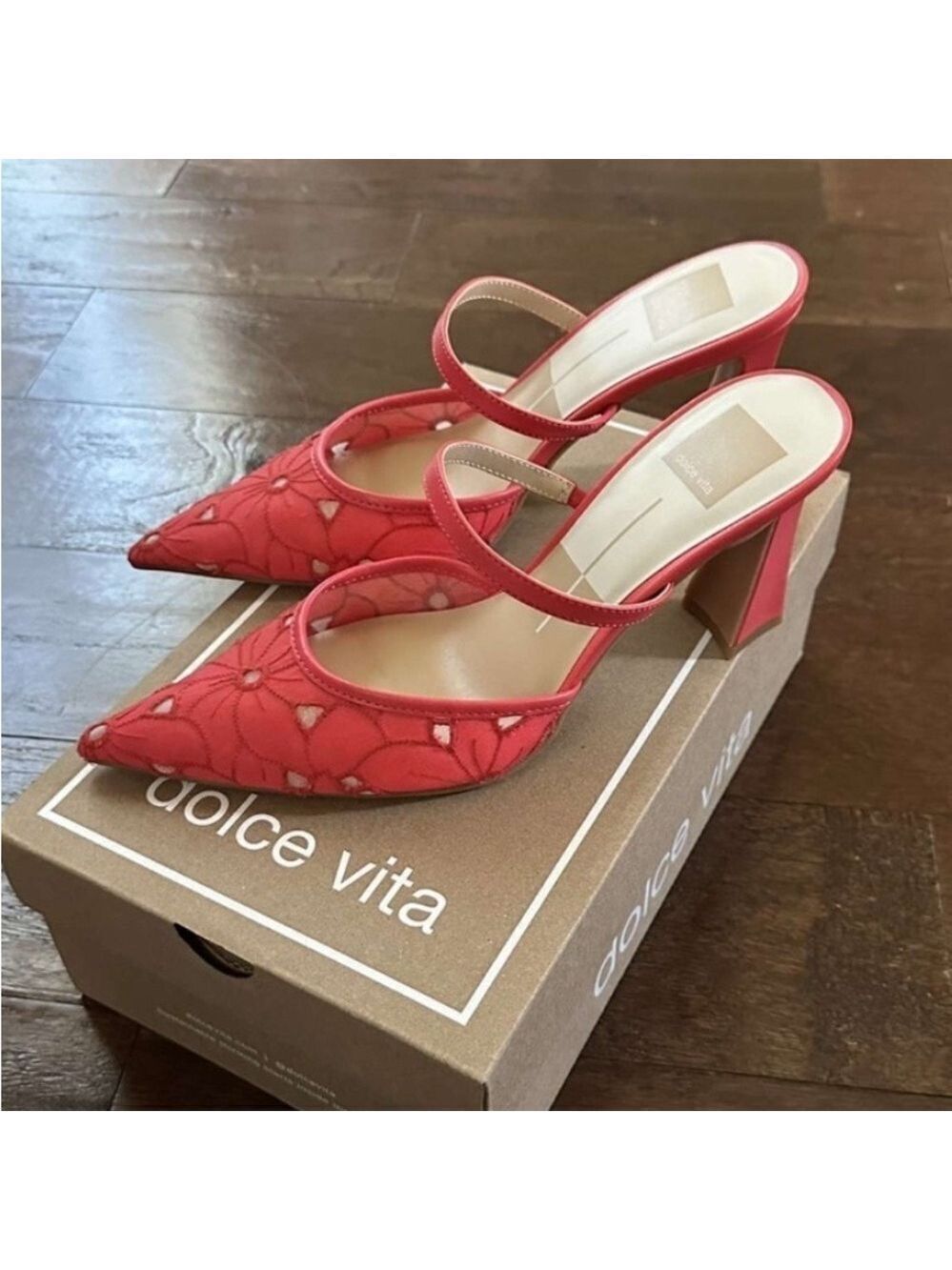 DOLCE VITA-Nalini Floral heels. 7.5- Coral Brand New - Picture 15 of 15